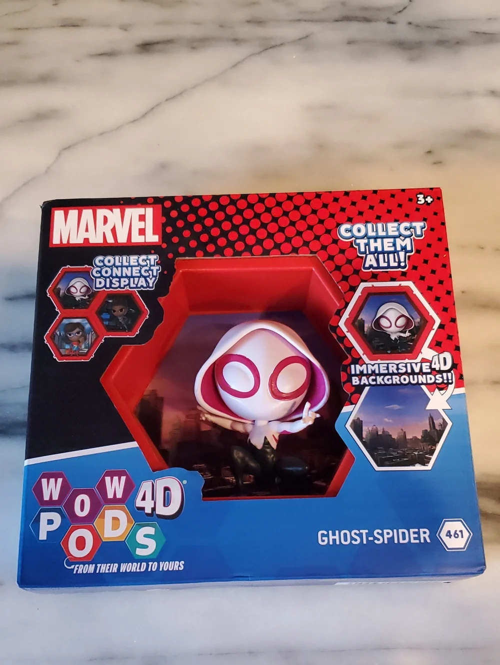 Marvel Ghost-Spider Wow Pods 4D Collectible Figure - White/Pink